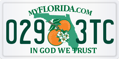 FL license plate 0293TC