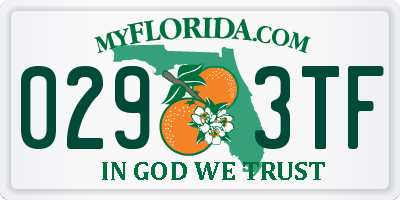 FL license plate 0293TF