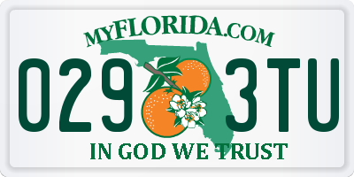 FL license plate 0293TU