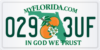 FL license plate 0293UF