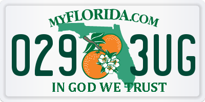 FL license plate 0293UG