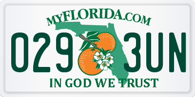 FL license plate 0293UN