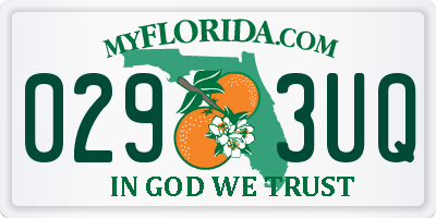 FL license plate 0293UQ