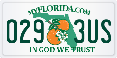 FL license plate 0293US
