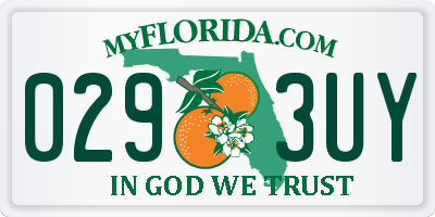 FL license plate 0293UY
