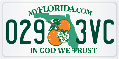 FL license plate 0293VC
