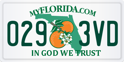 FL license plate 0293VD