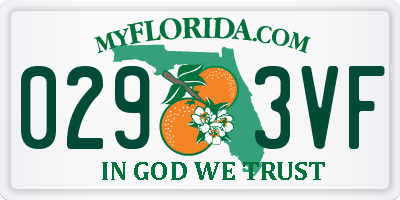 FL license plate 0293VF