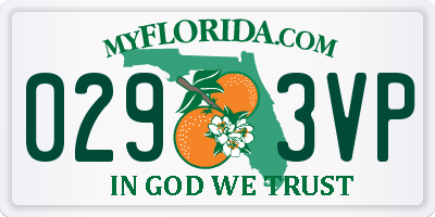 FL license plate 0293VP