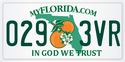 FL license plate 0293VR