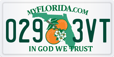 FL license plate 0293VT