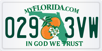 FL license plate 0293VW