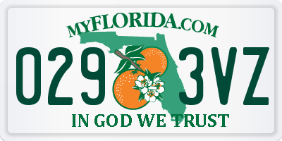 FL license plate 0293VZ