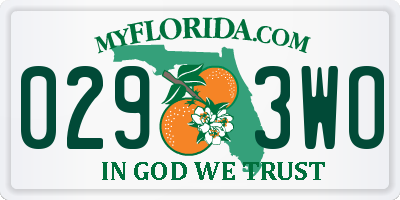 FL license plate 0293WO