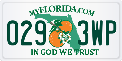 FL license plate 0293WP