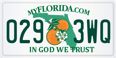FL license plate 0293WQ