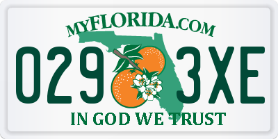 FL license plate 0293XE