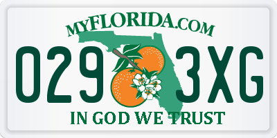 FL license plate 0293XG
