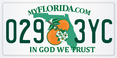 FL license plate 0293YC