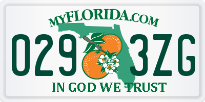 FL license plate 0293ZG
