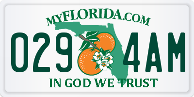 FL license plate 0294AM