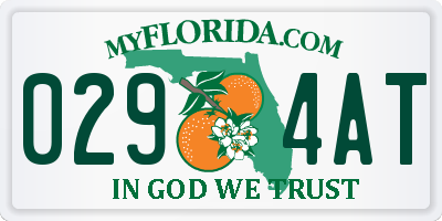 FL license plate 0294AT