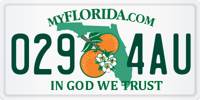 FL license plate 0294AU