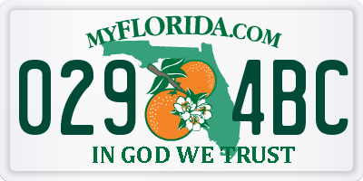 FL license plate 0294BC