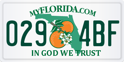 FL license plate 0294BF