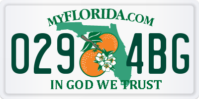 FL license plate 0294BG