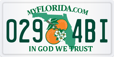 FL license plate 0294BI