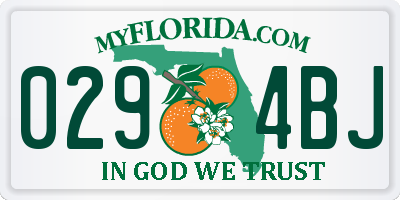 FL license plate 0294BJ