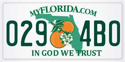 FL license plate 0294BO