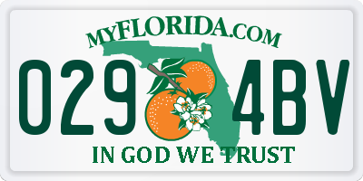 FL license plate 0294BV