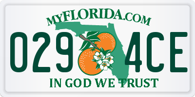 FL license plate 0294CE