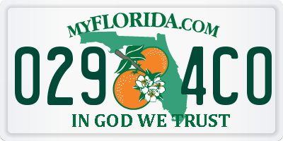 FL license plate 0294CO