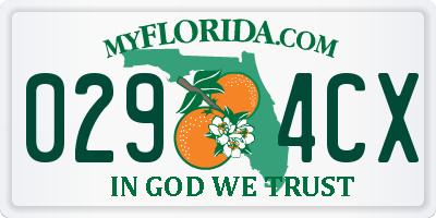 FL license plate 0294CX