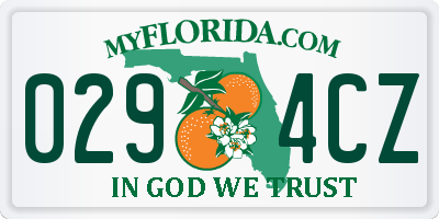FL license plate 0294CZ