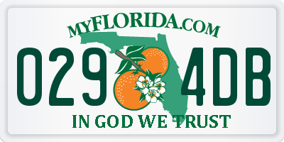 FL license plate 0294DB