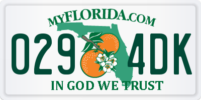 FL license plate 0294DK
