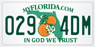 FL license plate 0294DM