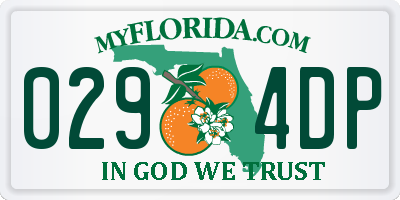 FL license plate 0294DP