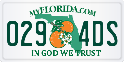 FL license plate 0294DS