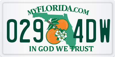 FL license plate 0294DW