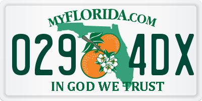 FL license plate 0294DX