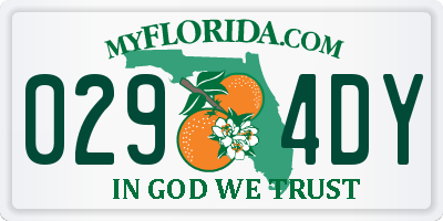FL license plate 0294DY
