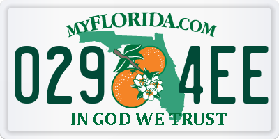 FL license plate 0294EE
