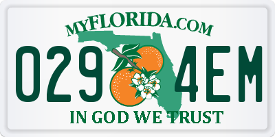 FL license plate 0294EM