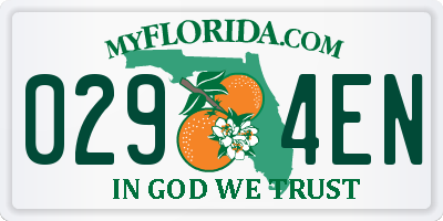 FL license plate 0294EN