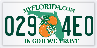 FL license plate 0294EO